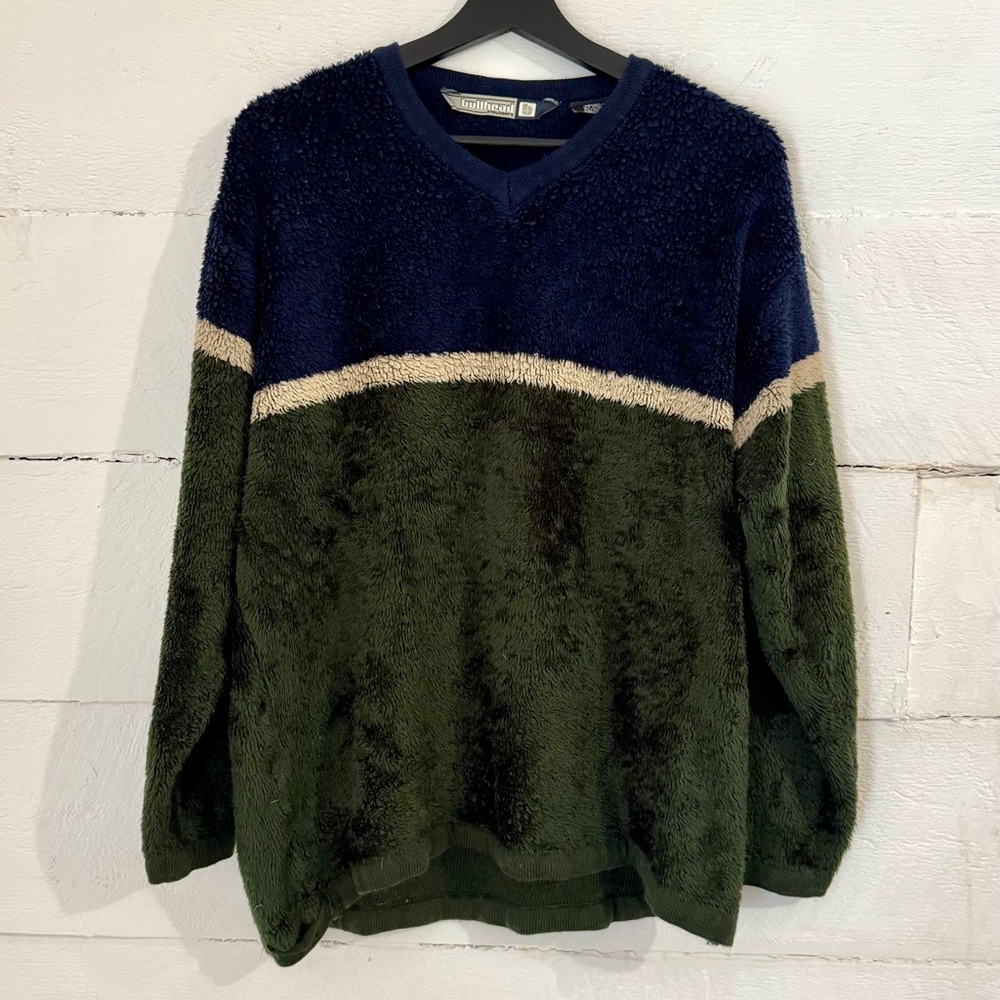 Vintage Bullhead Snowboard Wool Blend Sweater, V-neck, Medium